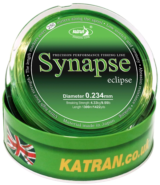 Леска Katran Synapse Eclipse 1300m neon-black 0.234mm 9.55lb БР-3500.00.22 фото