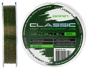 Леска Brain Classic Carp Line (3D camo) 300m 0.28mm 18lb 7.9kg ЛБК-6 фото