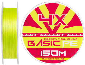 Шнур Select Basic PE Light Green 150 м #0.8/0.12 мм 12 lb/5.6 кг ШС-01 фото