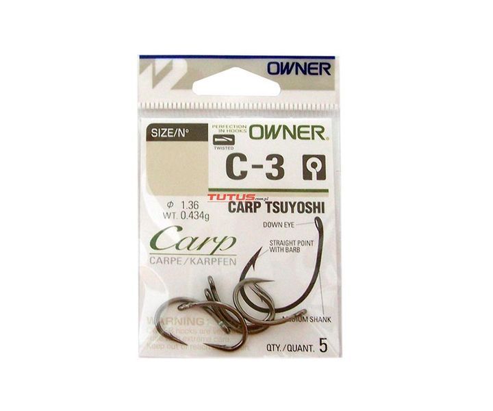 Крючки Owner Carp Tsuyoshi C3-50923 №6 (53263-06) ФЛ-53263-06 фото