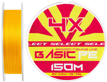 Шнур Select Basic PE Orange 150 м #1.5/0.18 мм 22 lb/9.9 кг ШС-09 фото