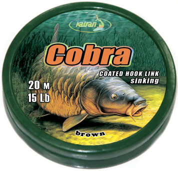 Повідковий матеріал в оболонці Katran Cobra 20m (brown) 15lb БР-3500.00.49 фото
