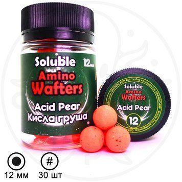 Розчинні плаваючі насадочні бойли Amino Wafters GrandCarp Кислая груша &Oslash;12 мм 30 шт КБРАВ-30-1 фото