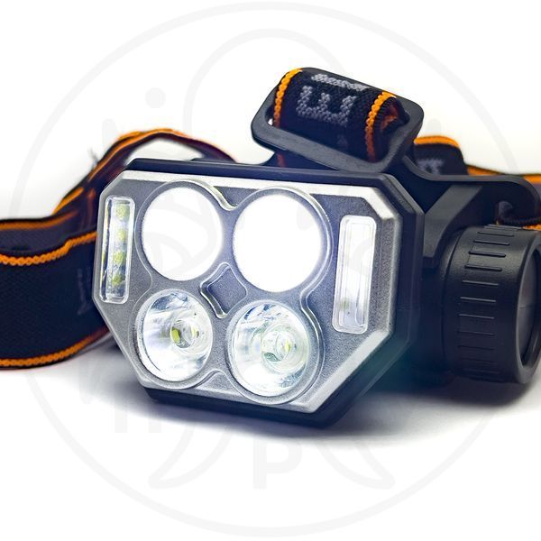 Ліхтар налобний 12 світлодіодів 1200 mAh 8.5х4.5х6 см SQ-814 ЕНФ-1200 фото