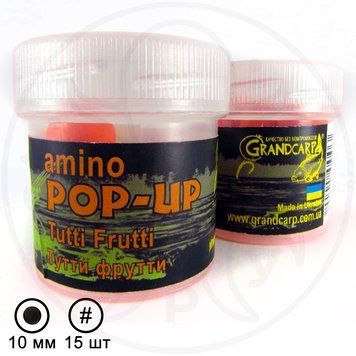 Бойли плаваючі насадочні GrandCarp POP-UPs Тутті Фрутті &Oslash;10 мм 15 шт ГК-PUP010 фото