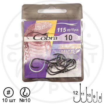 Гачок рибальський Cobra viking №10 115 (10 шт) К-13КВ.2 фото