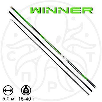 Маховое удилище карбон Winner 5м 10-40 г китовый ус УП-16 фото