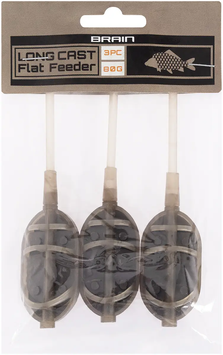 Кормушка Brain Long Cast Flat Feeder 80g (3 шт/уп) | Специализированная флэт-кормушка для дальних забросов | Набор из 3 штук | Отличная аэродинамика | Устойчивая посадка на дне БР-1858.52.32 фото