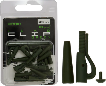 Безпечна кліпса Brain Lead Clip With Stopper 34mm Green (10 шт/уп) SGXA-90472 БР-1858.24.99 фото